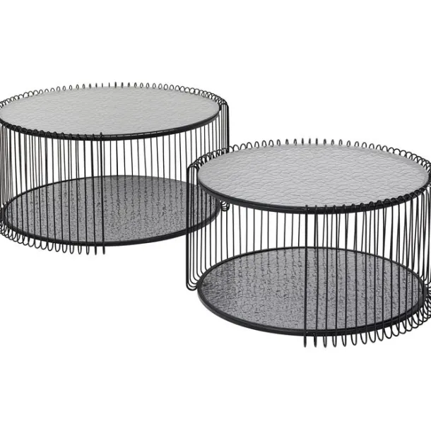 coffee_table_wire_double__0-6.webp Online KARE Design Coffee Table Wire Double Bubble Black (2/Set)
