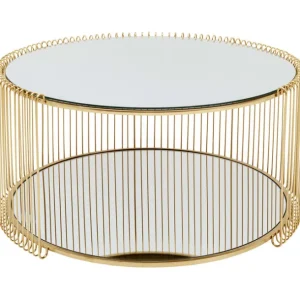 Hot KARE Design Coffee Table Wire Double Brass Ø80cm