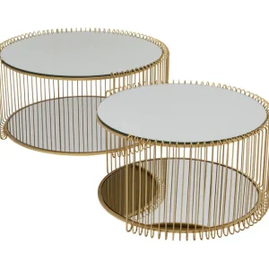 Online KARE Design Coffee Table Wire Double Brass (2/Set)