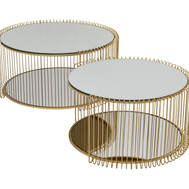 coffee_table_wire_double__0-8.webp Online KARE Design Coffee Table Wire Double Brass (2/Set)