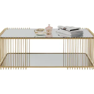 New KARE Design Coffee Table Wire Double Brass 120x60cm
