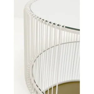 Hot KARE Design Coffee Table Wire Double Greige Ø80cm