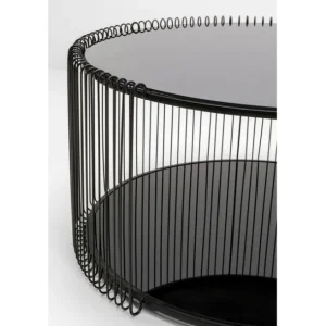 Outlet KARE Design Coffee Table Wire Double Black Ø80cm