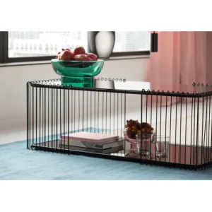 New KARE Design Coffee Table Wire Double Black 120x60cm