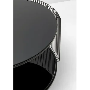 Outlet KARE Design Coffee Table Wire Double Black Ø80cm
