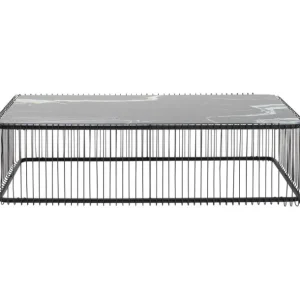 Sale KARE Design Coffee Table Wire Glass Marble Black 145x70cm