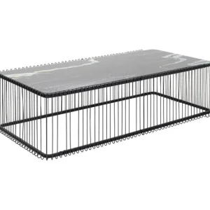 Sale KARE Design Coffee Table Wire Glass Marble Black 145x70cm