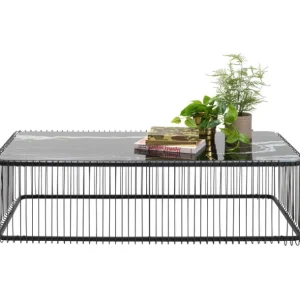 Sale KARE Design Coffee Table Wire Glass Marble Black 145x70cm