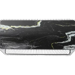 Sale KARE Design Coffee Table Wire Glass Marble Black 145x70cm