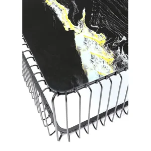 Sale KARE Design Coffee Table Wire Glass Marble Black 145x70cm