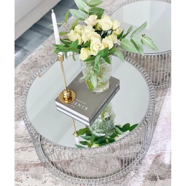 coffee_table_wire_silver__2.webp Online KARE Design Coffee Table Wire Silver (2/Set)