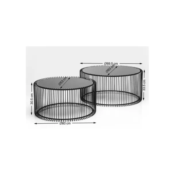 coffee_table_wire_silver__7.webp Online KARE Design Coffee Table Wire Silver (2/Set)