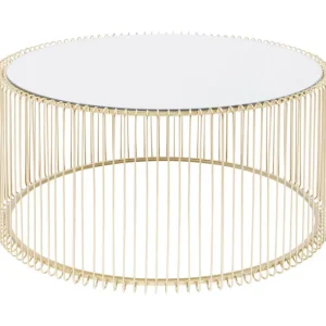 Outlet KARE Design Coffee Table Wire Uno Brass Ø80cm