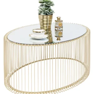 Online KARE Design Coffee Table Wire Uno Brass 60x90cm