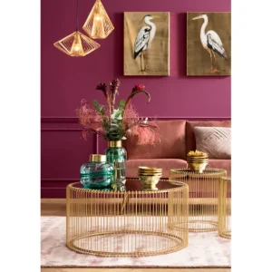 Outlet KARE Design Coffee Table Wire Uno Brass Ø80cm