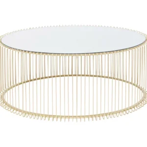 Online KARE Design Coffee Table Wire Uno Brass 60x90cm