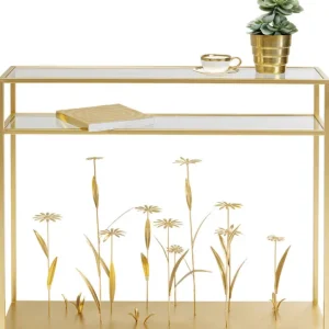 Hot KARE Design Console Flower Meadow Gold 100