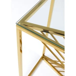 Fashion KARE Design Console Laser Gold Clear Glass 120x40cm
