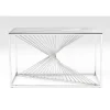 Hot KARE Design Console Laser Silver Clear Glass 120x40cm