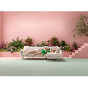 Best KARE Design Corner Sofa Amalfi Right Cream 275cm