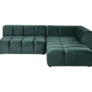 Clearance KARE Design Corner Sofa Belami Velvet Dark Green Right 265cm