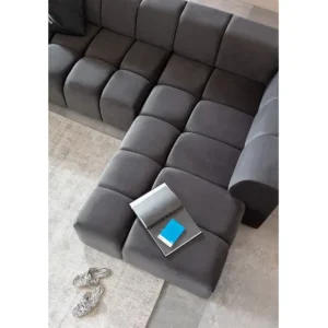Outlet KARE Design Corner Sofa Belami Velvet Grey Right