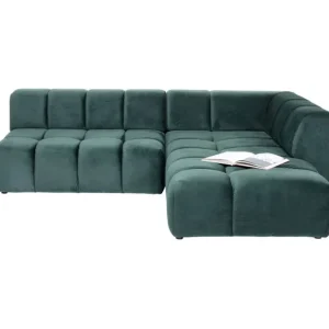 Clearance KARE Design Corner Sofa Belami Velvet Dark Green Right 265cm