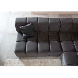 Outlet KARE Design Corner Sofa Belami Velvet Grey Right