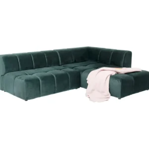 Clearance KARE Design Corner Sofa Belami Velvet Dark Green Right 265cm