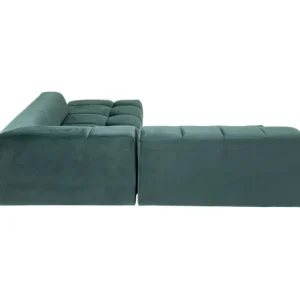 Clearance KARE Design Corner Sofa Belami Velvet Dark Green Right 265cm