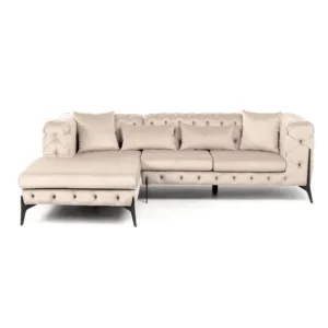 Online KARE Design Corner Sofa Bellissima Velvet Taupe Left