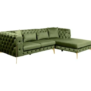 Discount KARE Design Corner Sofa Bellissima Velvet Green Right