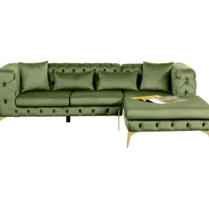 Discount KARE Design Corner Sofa Bellissima Velvet Green Right