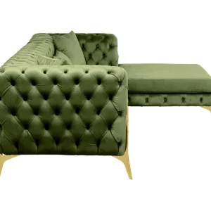 Discount KARE Design Corner Sofa Bellissima Velvet Green Right