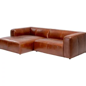 New KARE Design Corner Sofa Cubetto Leather Brown 170x270cm