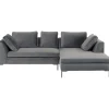 Outlet KARE Design Corner Sofa Gianni  Velvet Grey  270x167cm Right