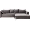 Clearance KARE Design Corner Sofa Gianni Velvet Grey Right Black