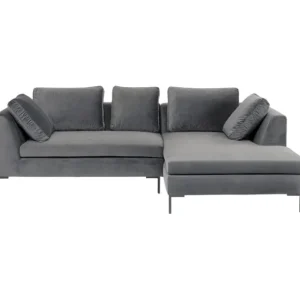 Outlet KARE Design Corner Sofa Gianni  Velvet Grey  270x167cm Right