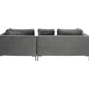 Outlet KARE Design Corner Sofa Gianni Velvet Grey 270x167cm Right