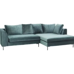 Best KARE Design Corner Sofa Gianni Velvet Dark Green Right Black