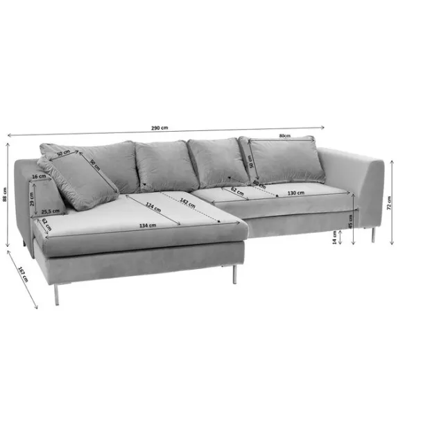 corner_sofa_gianni_velvet_7-2.webp Best KARE Design Corner Sofa Gianni Velvet Dark Green Right Black