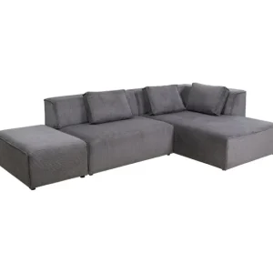New KARE Design Corner Sofa Infinity Ottomane Cord Grey Right