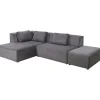 Clearance KARE Design Corner Sofa Infinity Ottomane Cord Grey Left