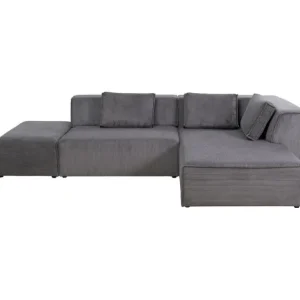 New KARE Design Corner Sofa Infinity Ottomane Cord Grey Right