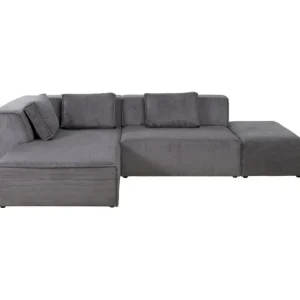 Clearance KARE Design Corner Sofa Infinity Ottomane Cord Grey Left