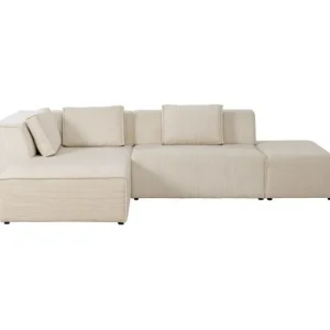 Best KARE Design Corner Sofa Infinity Ottomane Cord Cream Left