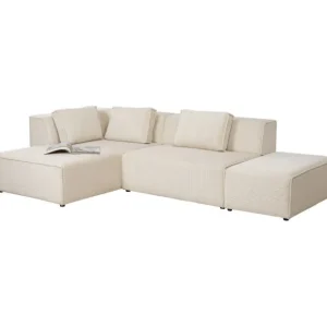 Best KARE Design Corner Sofa Infinity Ottomane Cord Cream Left