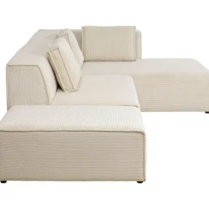 Hot KARE Design Corner Sofa Infinity Ottomane Cord Cream Right