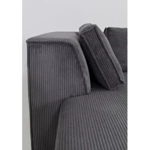 Clearance KARE Design Corner Sofa Infinity Ottomane Cord Grey Left
