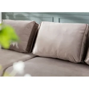 Fashion KARE Design Corner Sofa Infinity Velvet Taupe Right